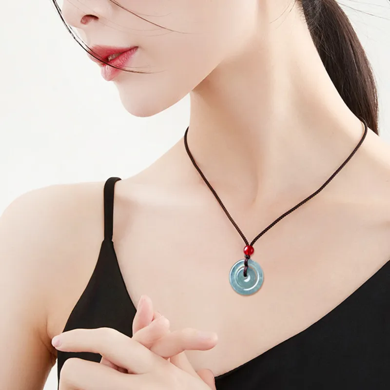 Emerald Ice Glutinous Necklaces Unisex-2