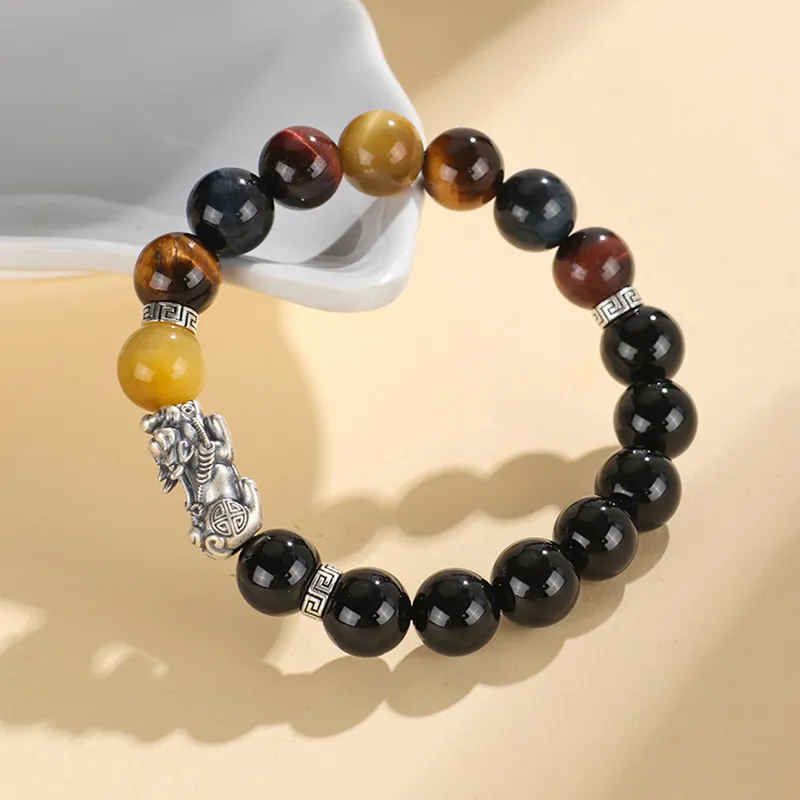 Emerald Tiger's Eye Stone Bracelets Unisex-3
