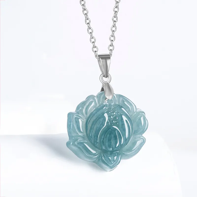 Emerald Glutinous Jade Jadeite Necklaces Women's-5