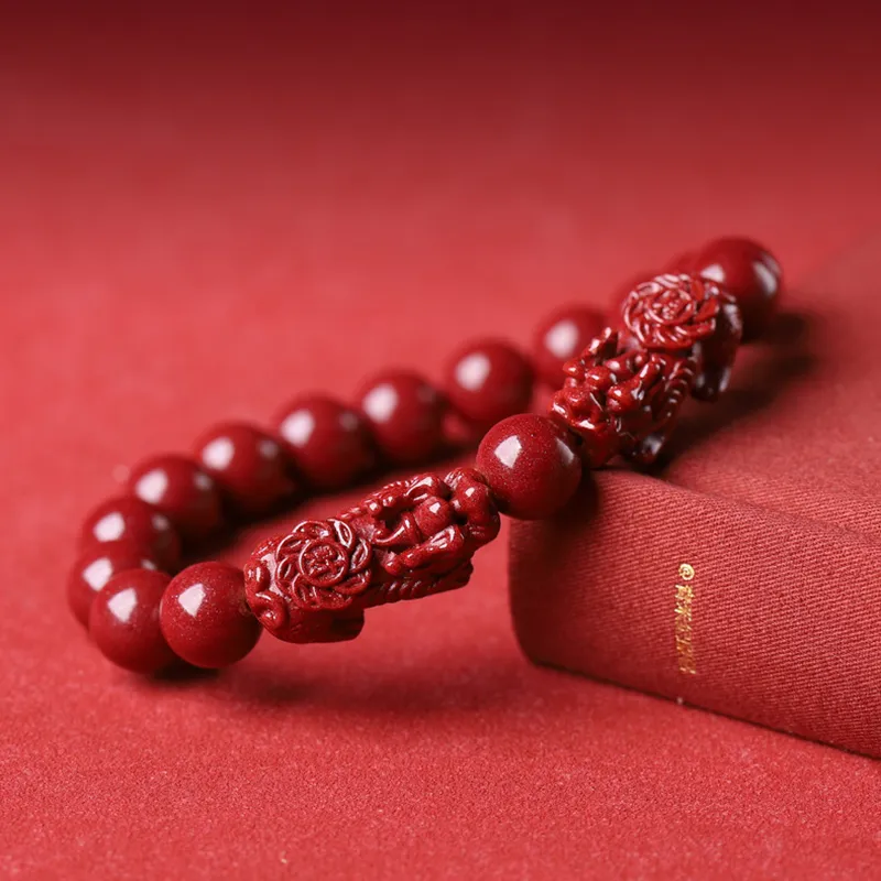 Emerald Reconstructed Cinnabar Bracelets Unisex-4