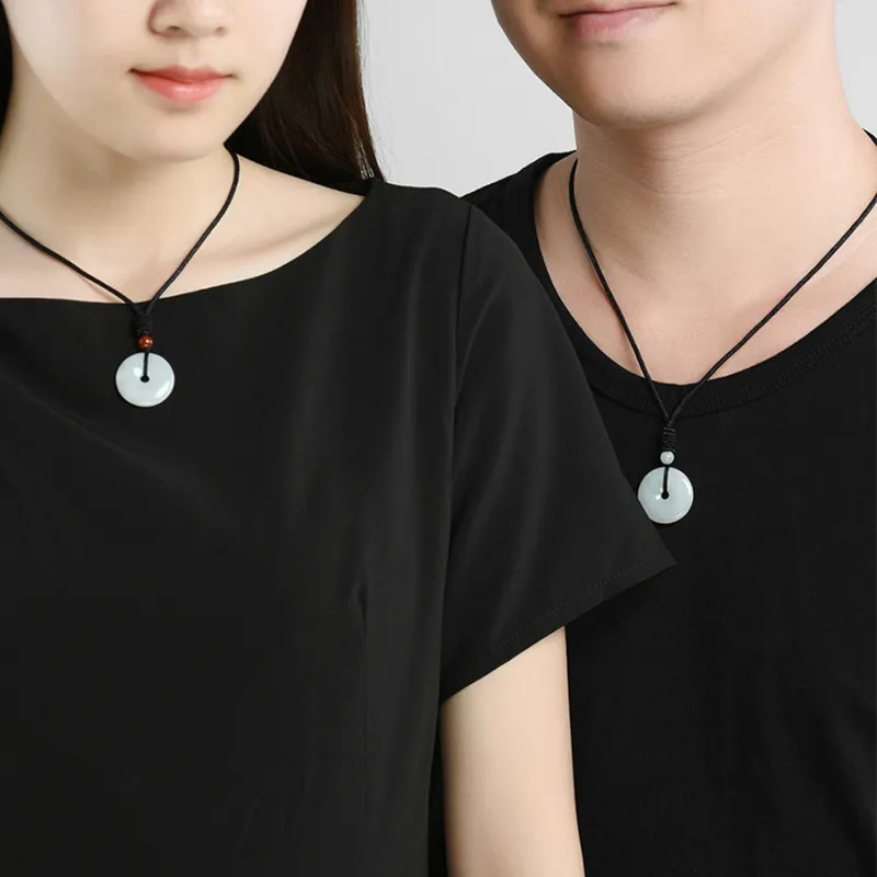 Emerald Bean Type Jadeite Necklaces Unisex-6