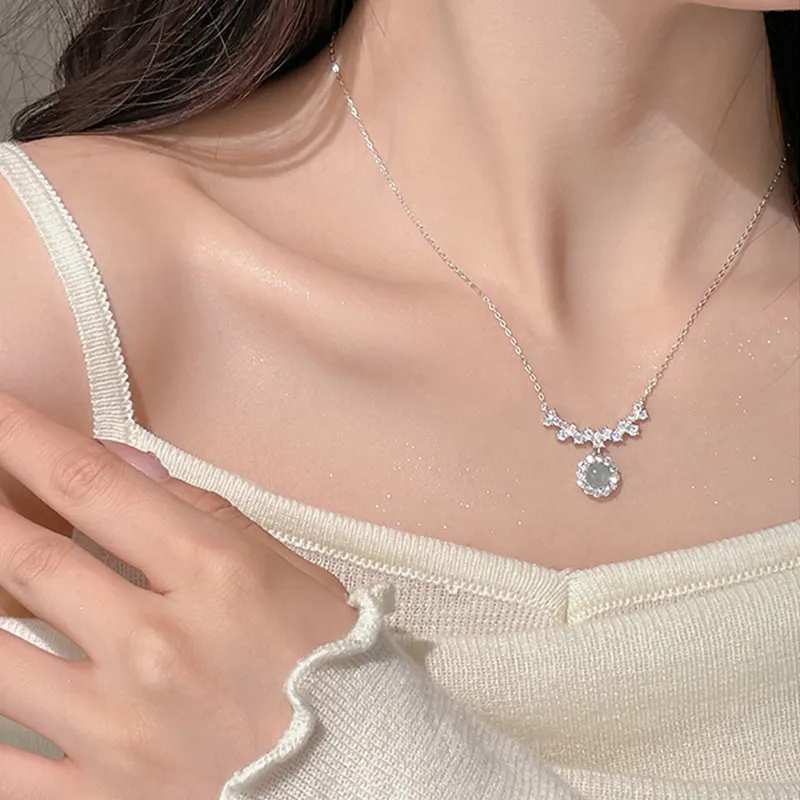 Emerald Glutinous Jade Necklaces Women's-6