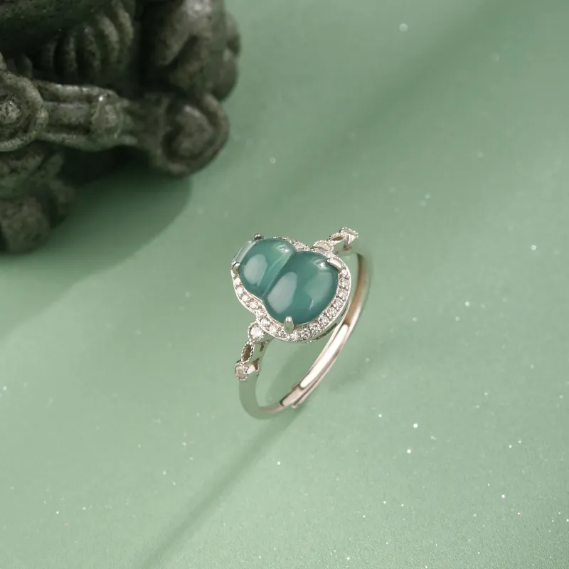 Emerald Glutinous Jade Jadeite Rings Unisex-3