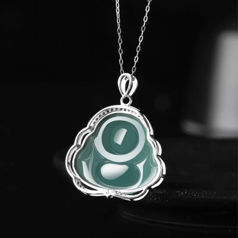 Emerald Ice Glutinous Jadeite Necklaces Women's-4