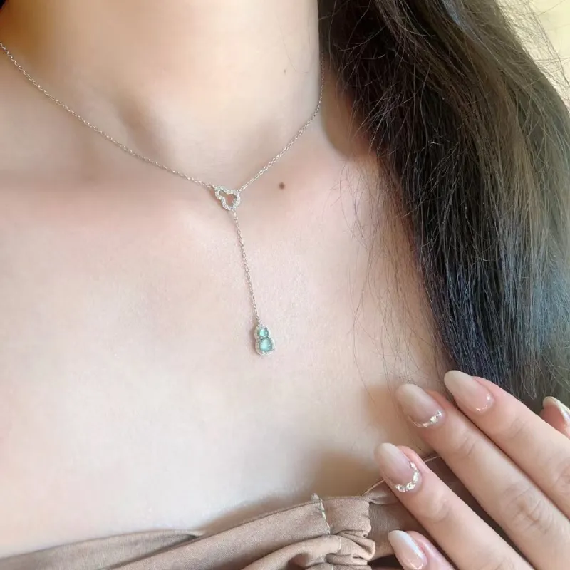 Emerald Glutinous Jade Jadeite Necklaces Women's-1