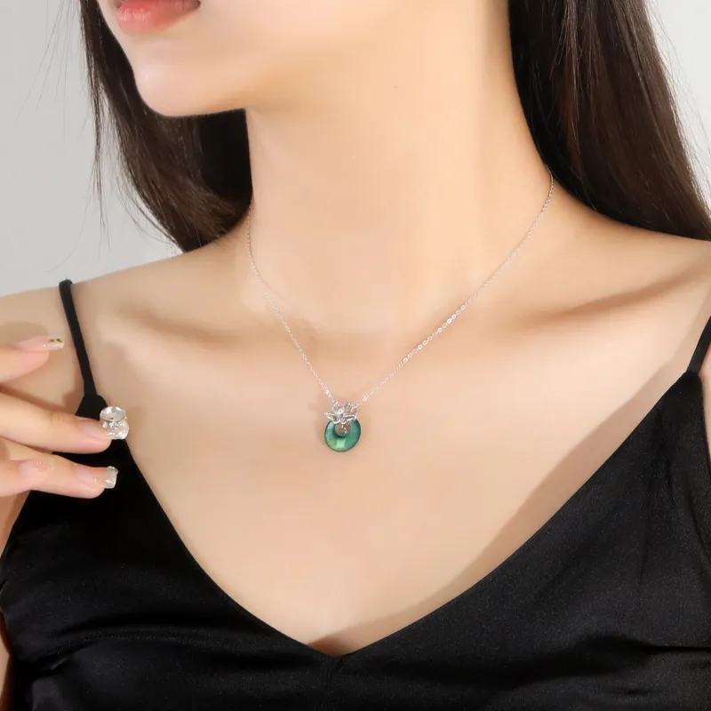 Emerald Glutinous Jade Jadeite Necklaces Women's-1