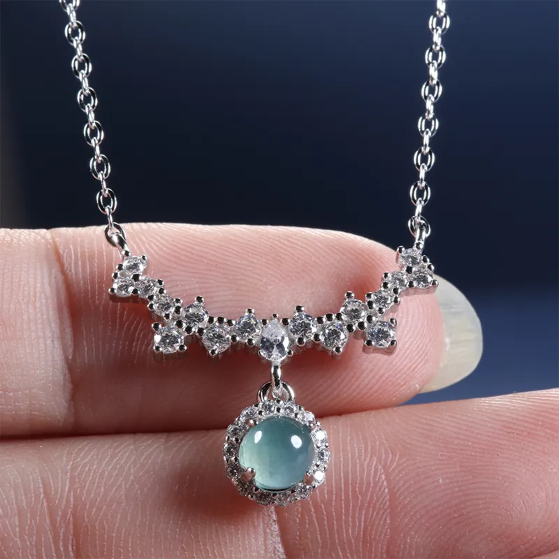 Emerald Ice Glutinous Jadeite Necklaces Women's-1