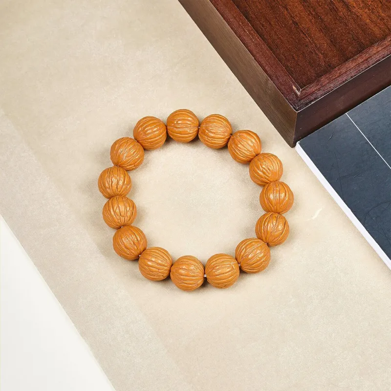 Emerald Monkey Head Walnut Bracelets Unisex-4