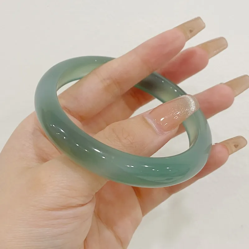 Emerald Chalcedony Jade Bangles Women's-2