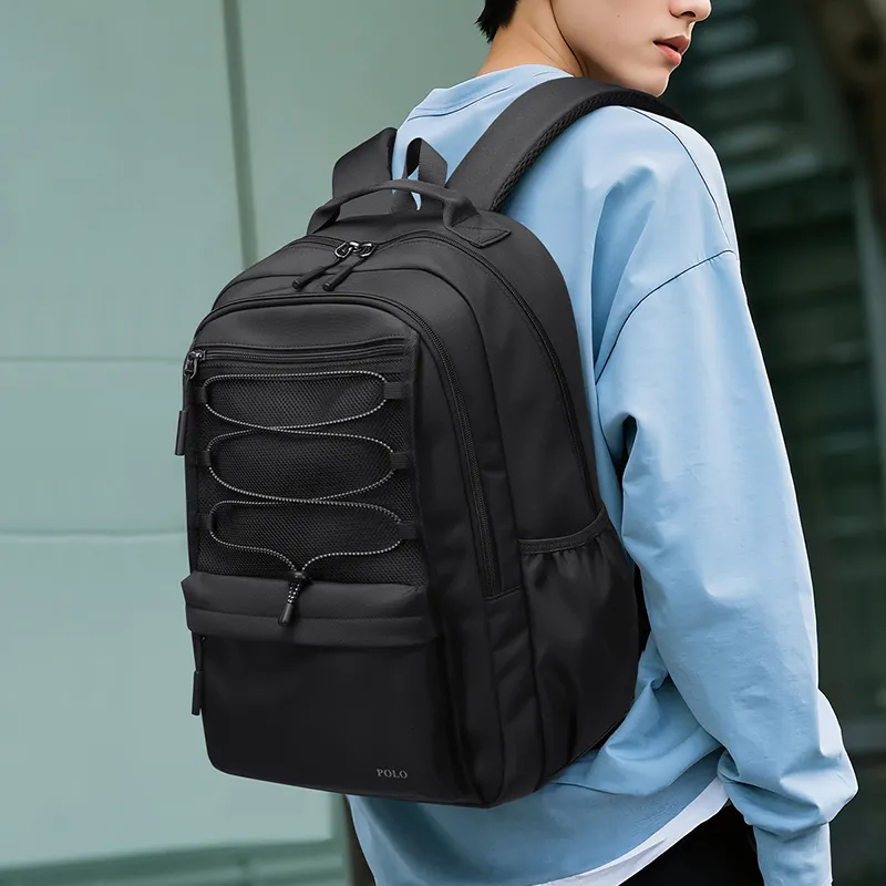 POLO Fabric Backpack Regular Men's Black-3