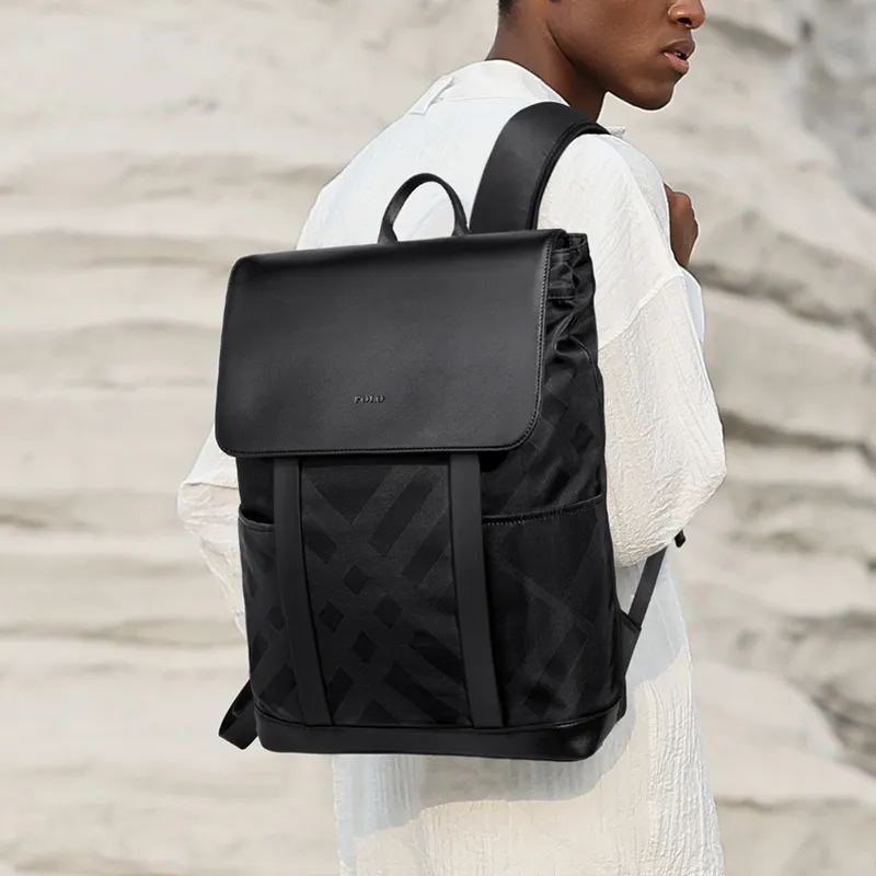 POLO Fabric, Synthetic Leather Backpack Tubas Men's Black-4