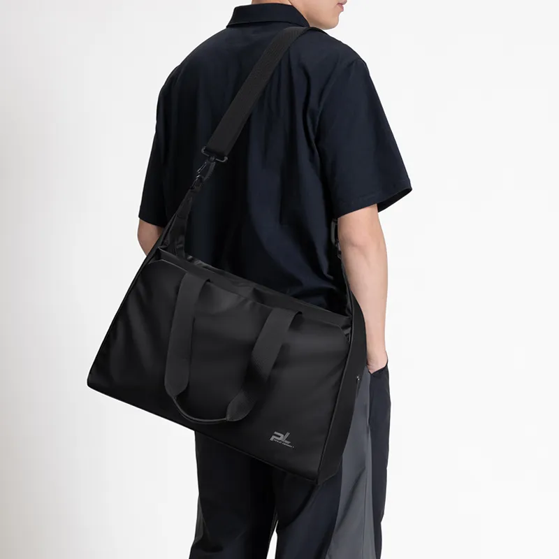 POLO Fabric One Shoulder Crossbody Travel Bag Luggage Bag Men's Travel Bag 14.99L Men's Black/Gray-5