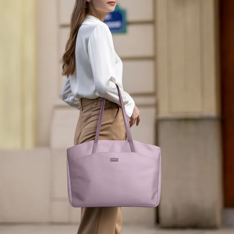POLO Polyester Handbag Shoulder Bag Large Size Women's Beige Apricot/Black/Light Purple-13