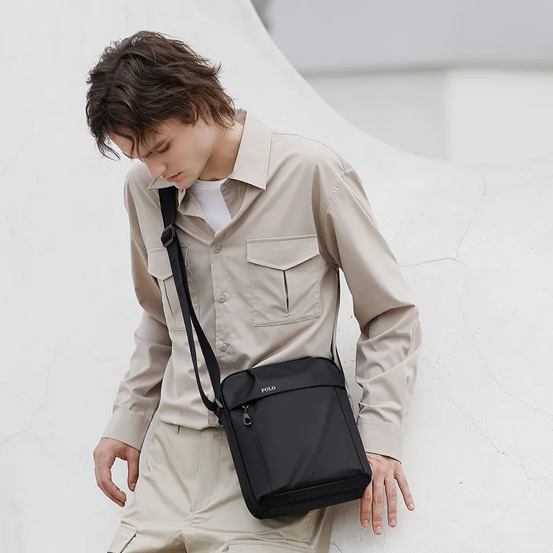 POLO Fabric Men's Shoulder Bag Men Black/Gray-2