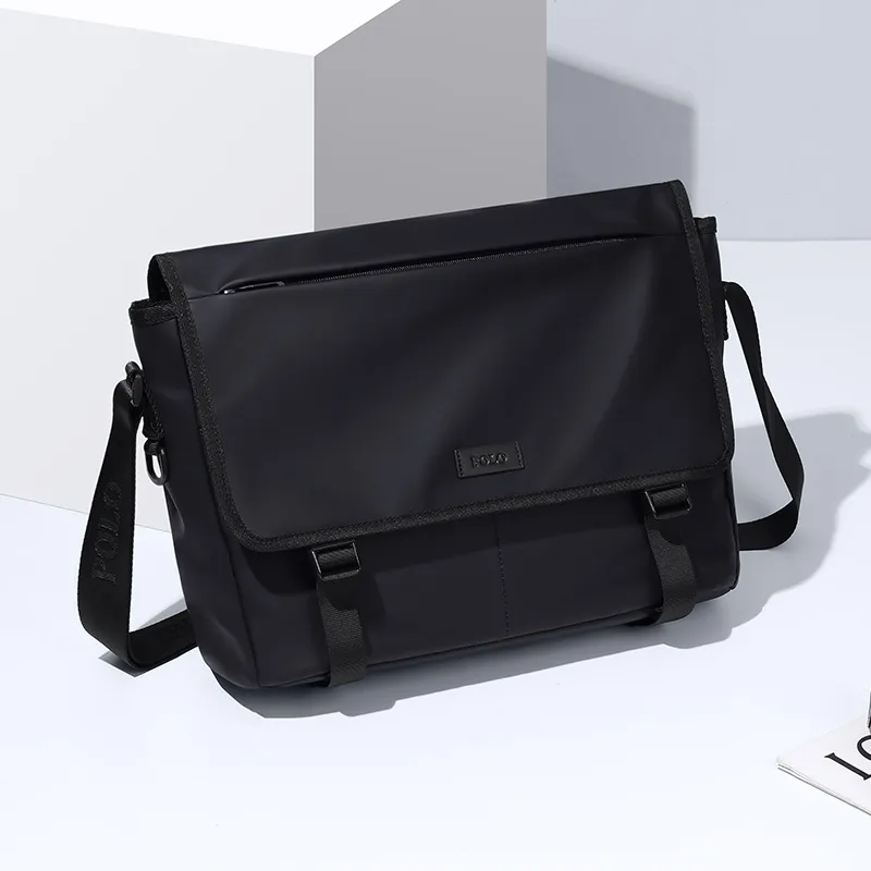 POLO Fabric Shoulder Bag Regular Men's Black-5