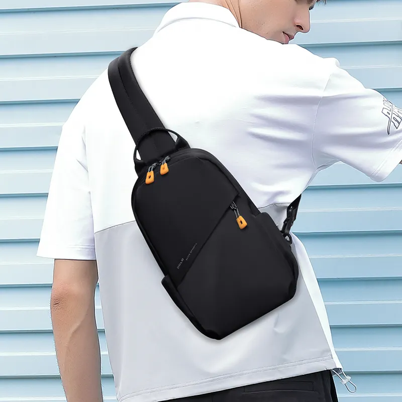 POLO Fabric Sling Bag Large Size Men's Ecru/Black-9