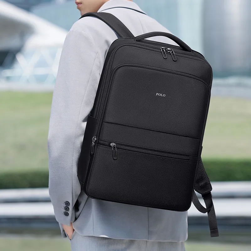 POLO Fabric Backpack Regular Men's Gray Green/Black-6