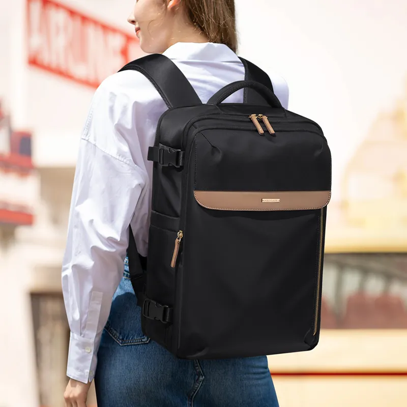 POLO Fabric Backpack Large Size Women's Milk Tea Apricot/Classic Black-7