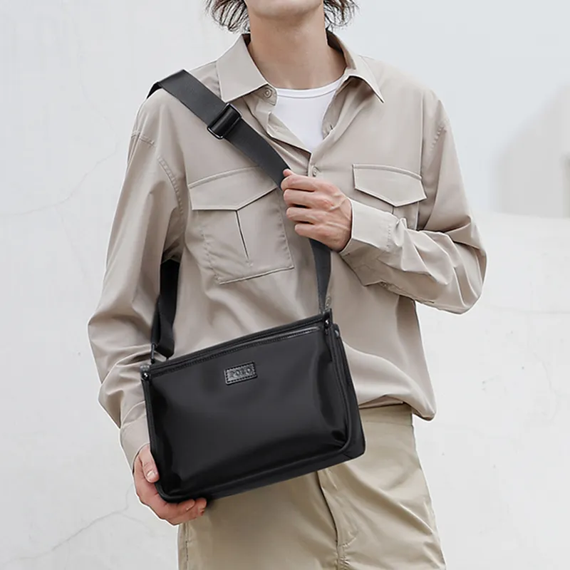 POLO Fabric Messenger Bag For Men, Crossbody Bag, Shoulder Bag Tubas Men's Black-5