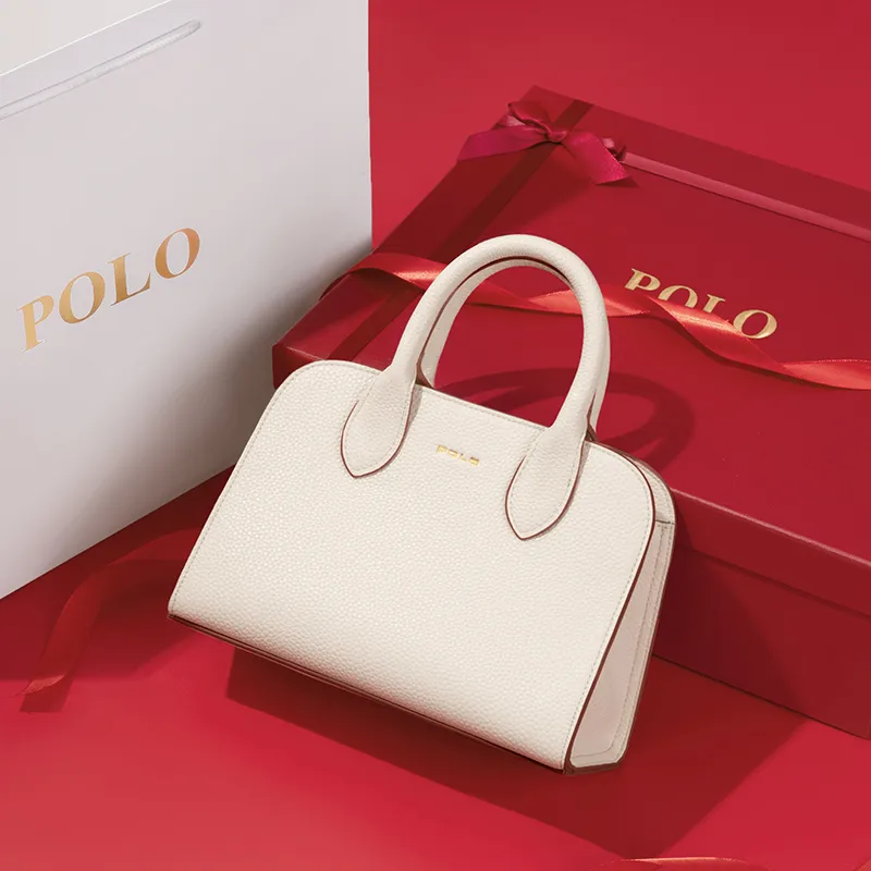 POLO Synthetic Leather Handbag Tubas Women's Ecru-2