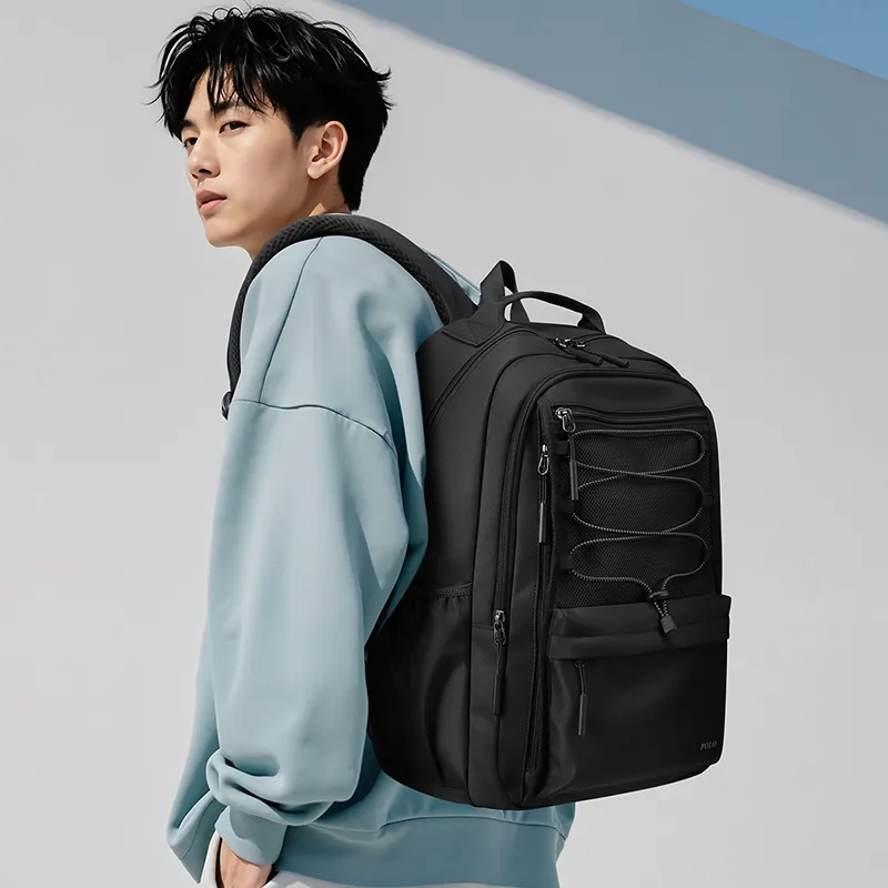 POLO Fabric Backpack Regular Men's Black-4