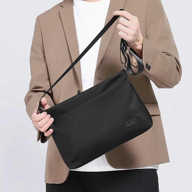 POLO Fabric Shoulder Bag Men's Black-11