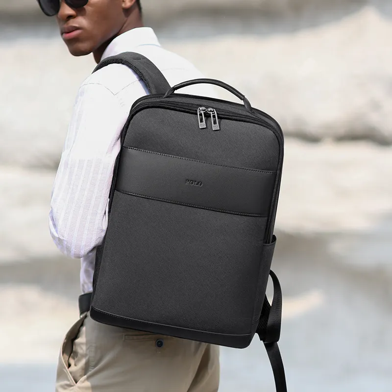 POLO Fabric, Synthetic Leather Backpack Tubas Men's Dark Gray-5