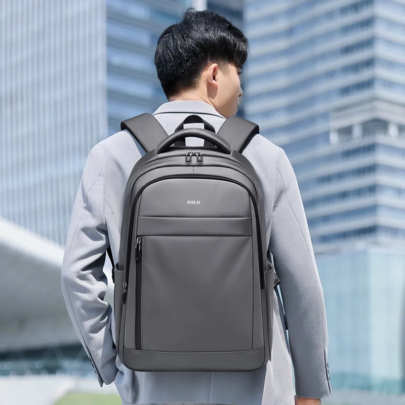 POLO Fabric Backpack Regular Men's Black/Gray Green-6