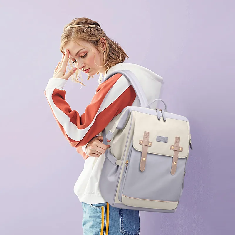 POLO Fabric Backpack Women's Apricot Purple-4