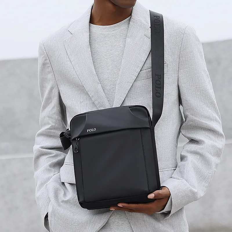 POLO Fabric Men's Shoulder Bag Men Black/Gray-8
