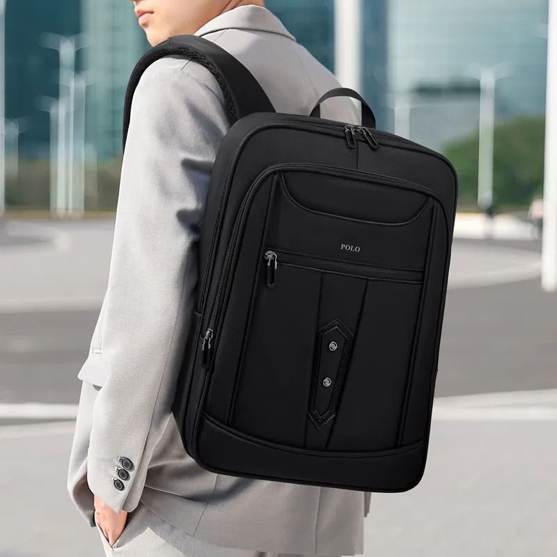 POLO Fabric Backpack Men's Black-3