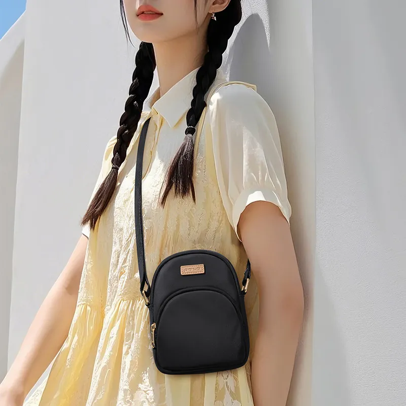 POLO Fabric Crossbody Bag Women's Apricot/Black-9