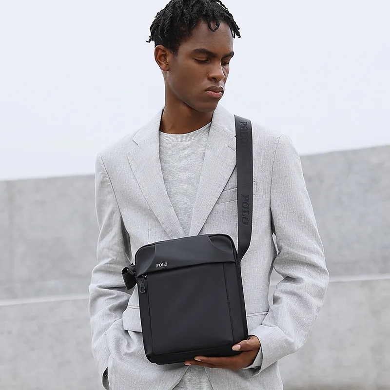 POLO Fabric Men's Shoulder Bag Men Black/Gray-7