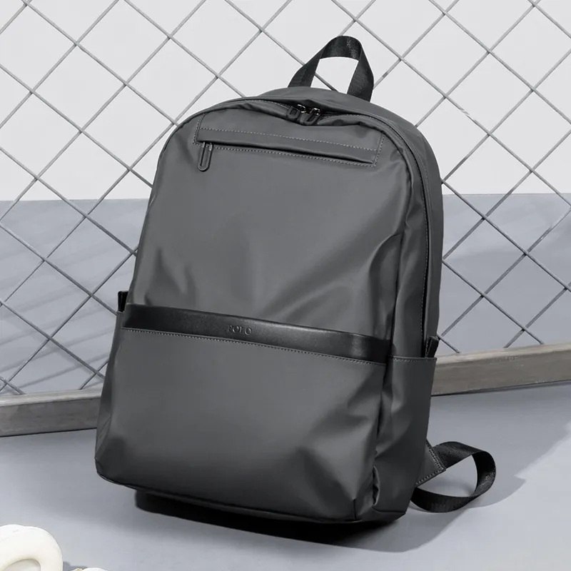 POLO Fabric Backpack Men's Black/Gray-9