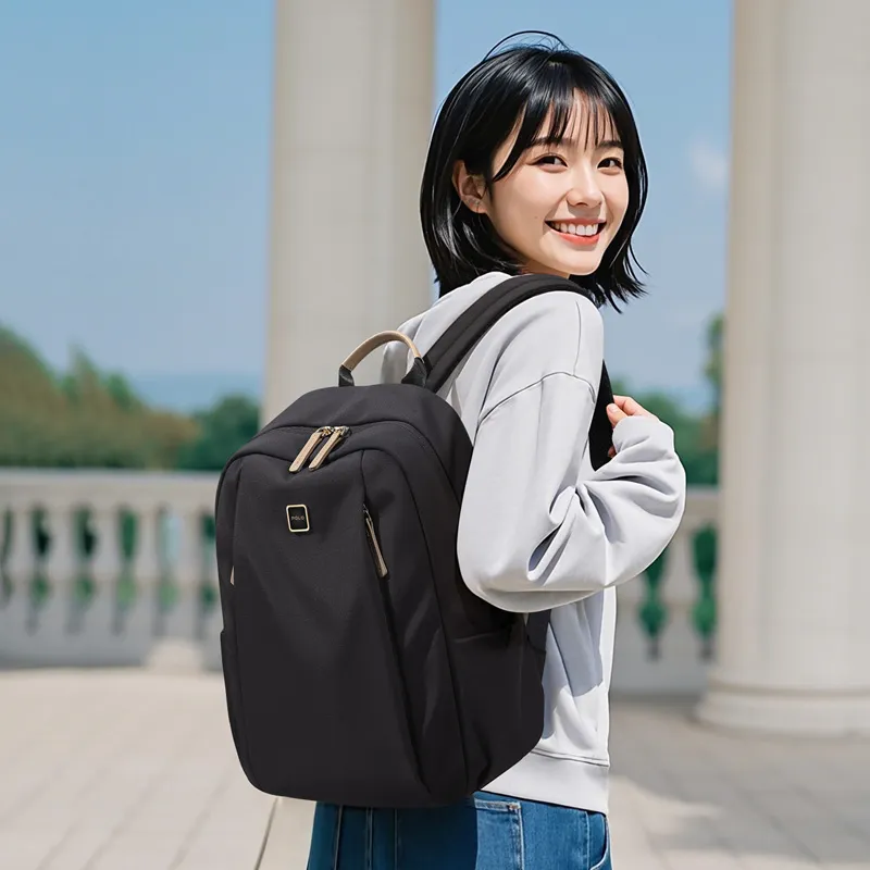 POLO Fabric Backpack Regular Women's Ecru/Black-8