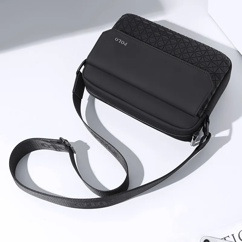 POLO Synthetic Leather Crossbody Bag, Shoulder Bag Men's Black-10