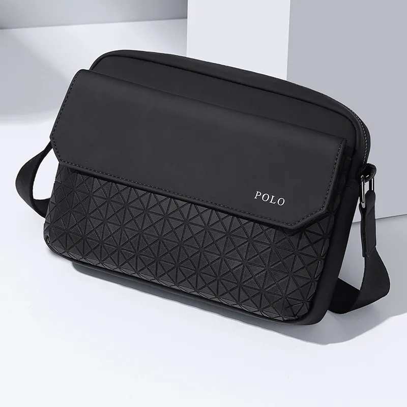 POLO Synthetic Leather Crossbody Bag, Shoulder Bag Men's Black-9