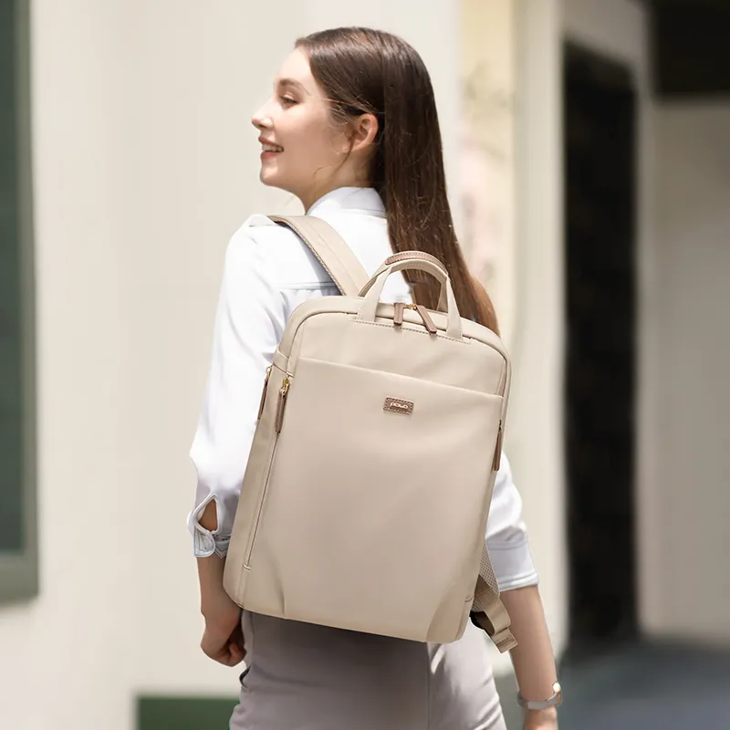 POLO Fabric Backpack Women's Milk Tea Apricot/Classic Black-3