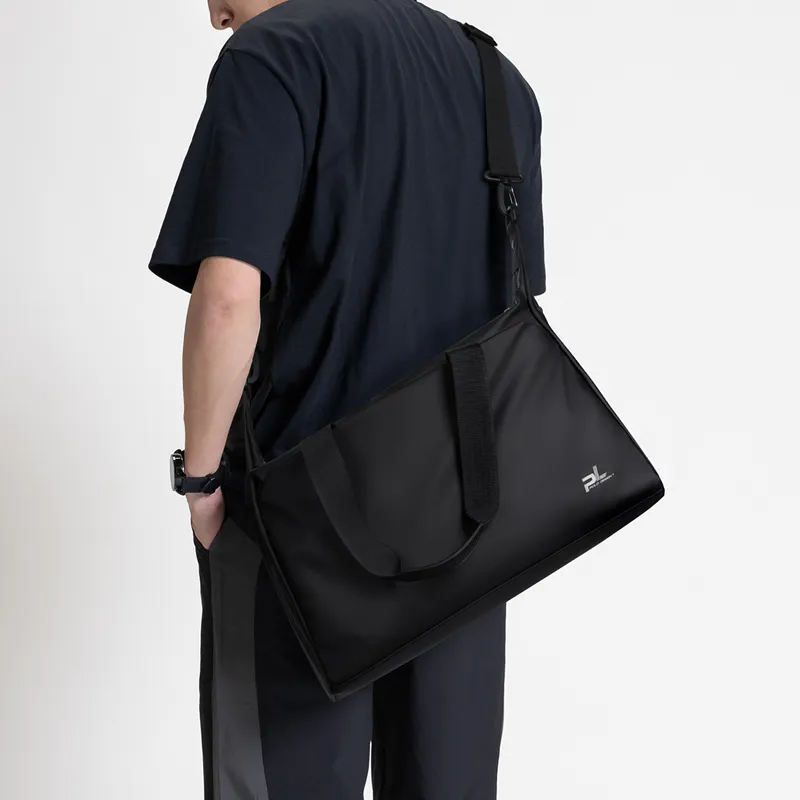 POLO Fabric One Shoulder Crossbody Travel Bag Luggage Bag Men's Travel Bag 14.99L Men's Black/Gray-4