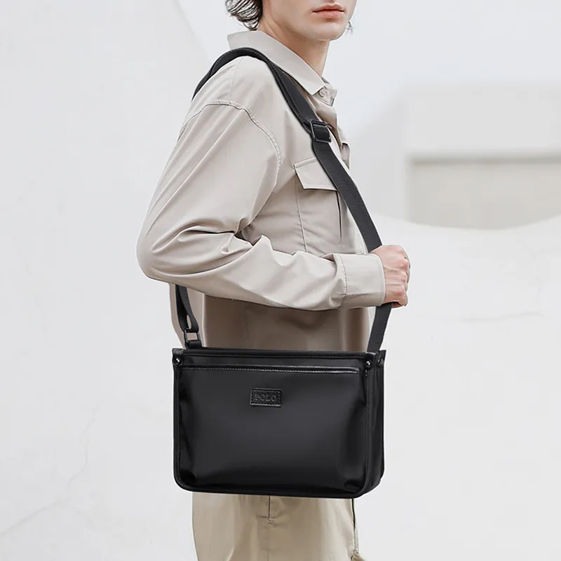 POLO Fabric Shoulder Bag Men's Black-18