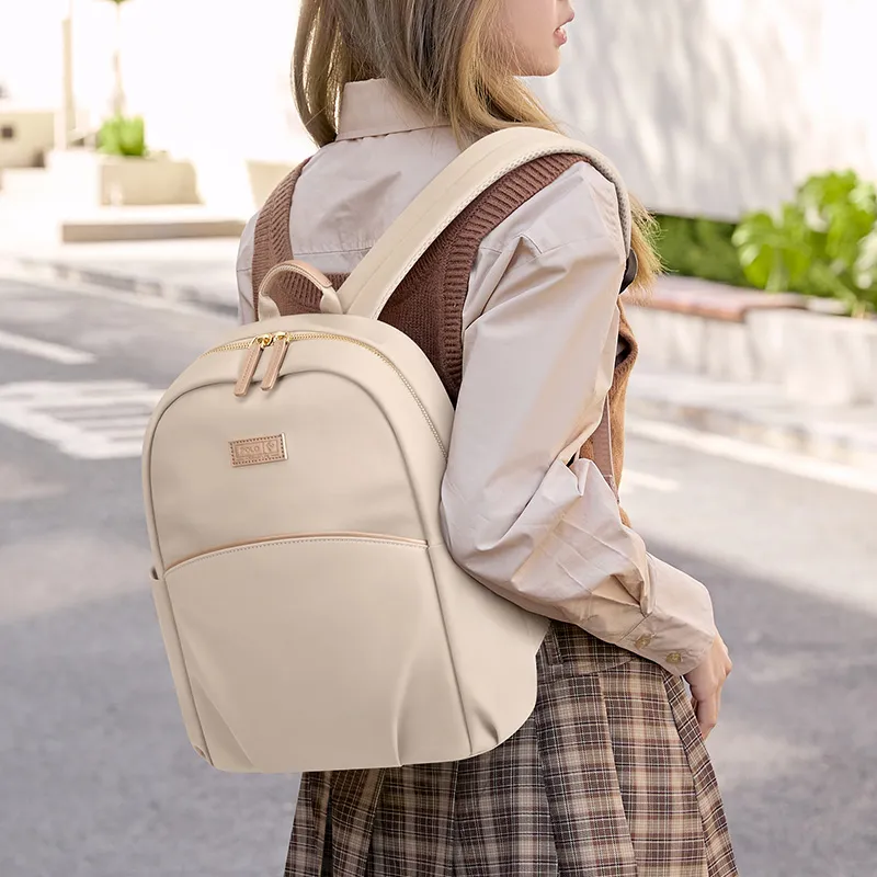 POLO Fabric Backpack Women's Milk Tea Apricot/Classic Black-3