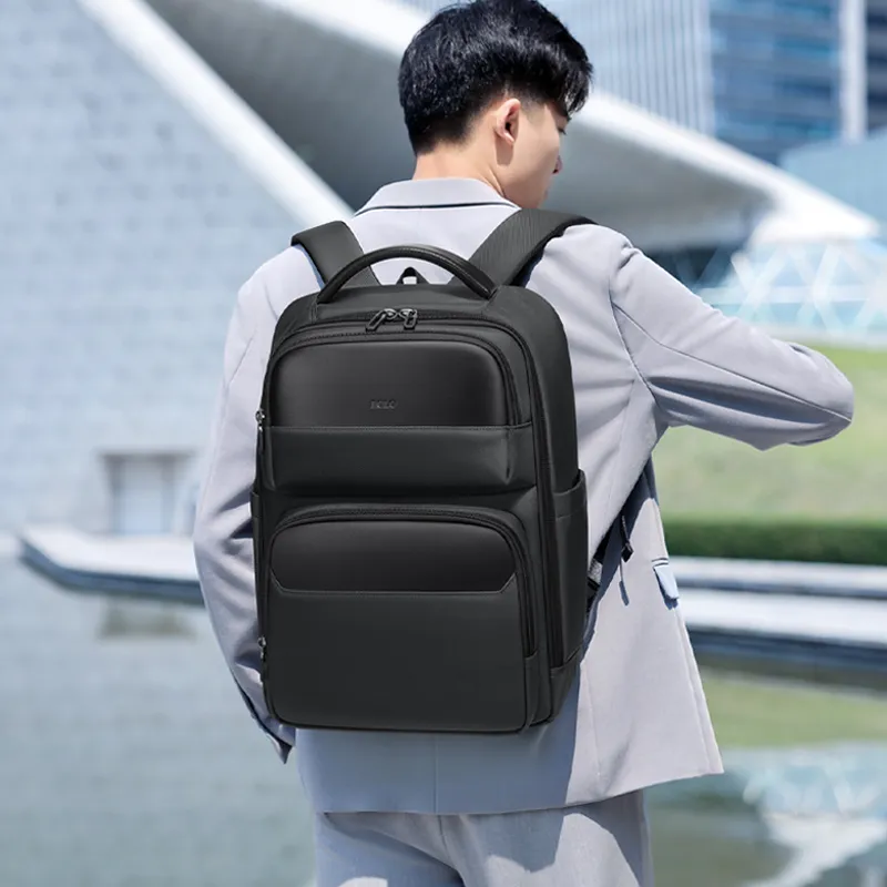 POLO Fabric Backpack Regular Men's Gray Green & Black-5