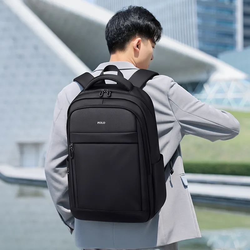 POLO Fabric Backpack Regular Men's Black/Gray Green-3