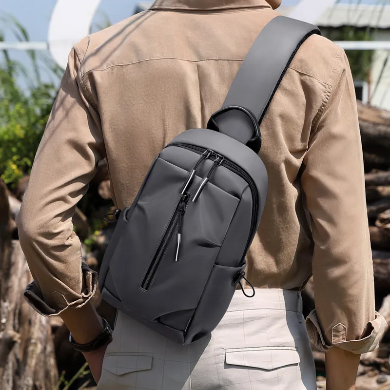 POLO Fabric Sling Bag Regular Men's Black/Gray-2