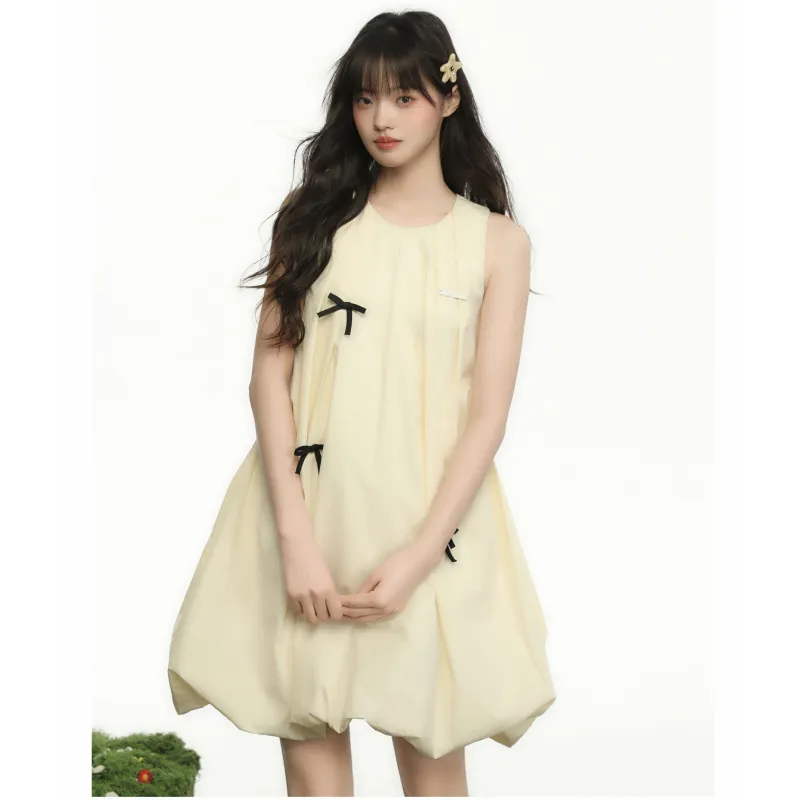 Pa33word Sleeveless Dresses Women's Yellow-4