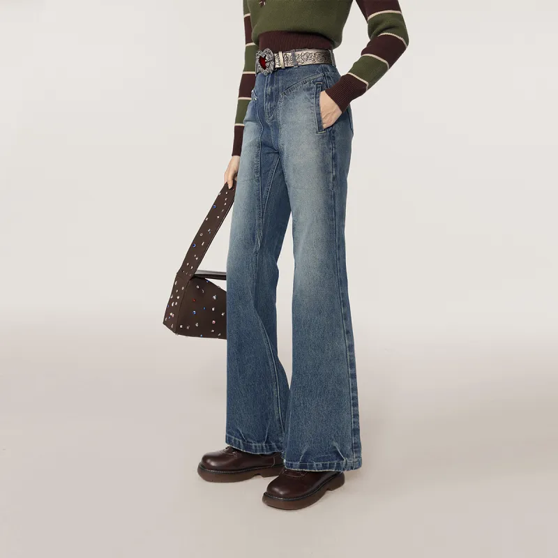 MEETLADY Jeans Women's Denim Blue-2