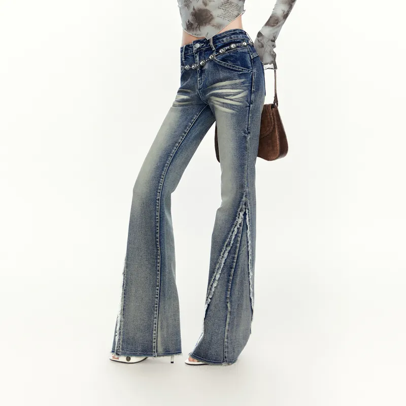 MEETLADY Jeans Women's Denim Blue-3