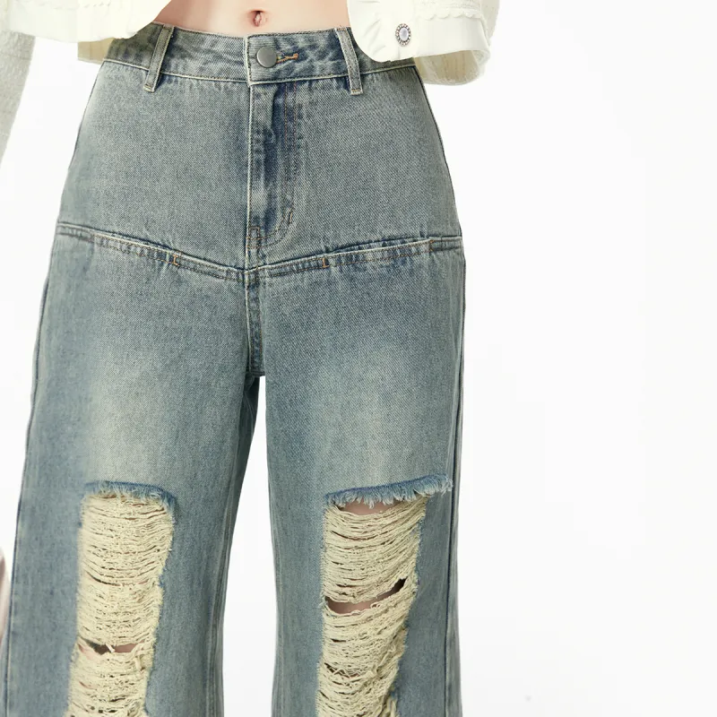 MEETLADY Jeans Women's Blue-5