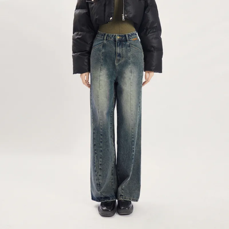 MEETLADY Jeans Women's Denim Blue-2