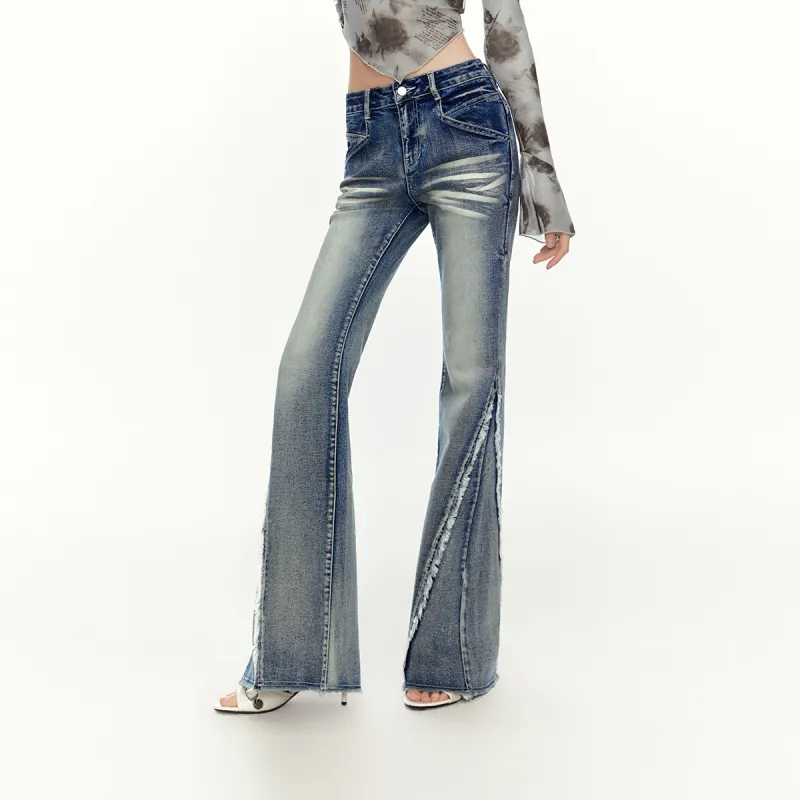MEETLADY Jeans Women's Denim Blue-2